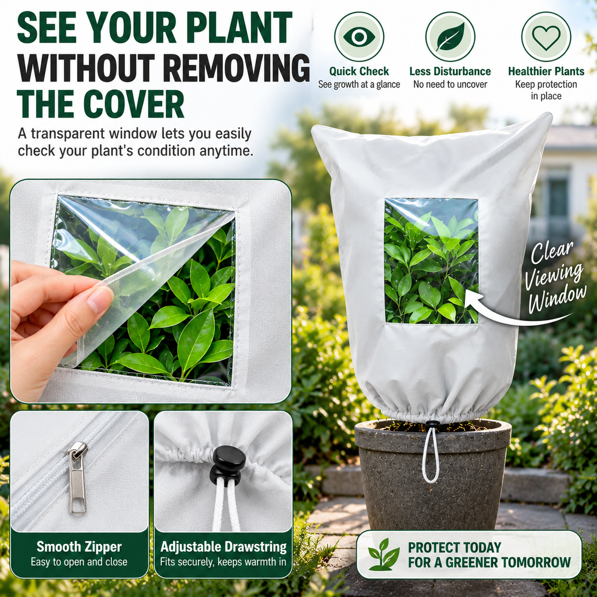 ⏳Time-Limited Special⏰WINTER GARDEN ESSENTIAL | Plant Frost Protection Cover – Breathable Reusable Cover for Shrubs, Pots & Young Trees