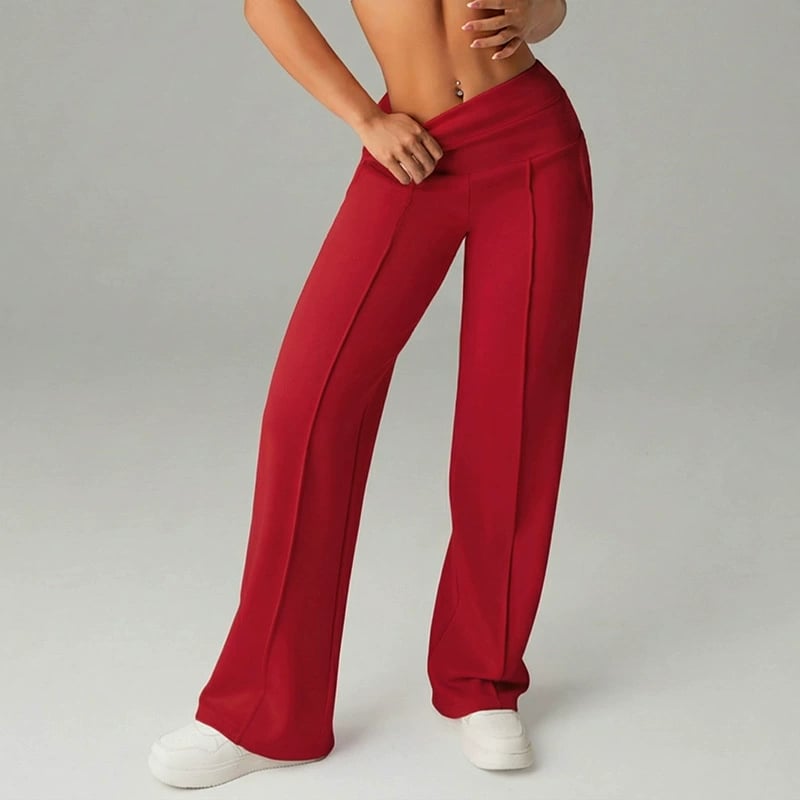 🔥 50% DE DESCUENTO 🔥Pantalones casuales de mujer de cintura alta y pierna ancha 👖✨