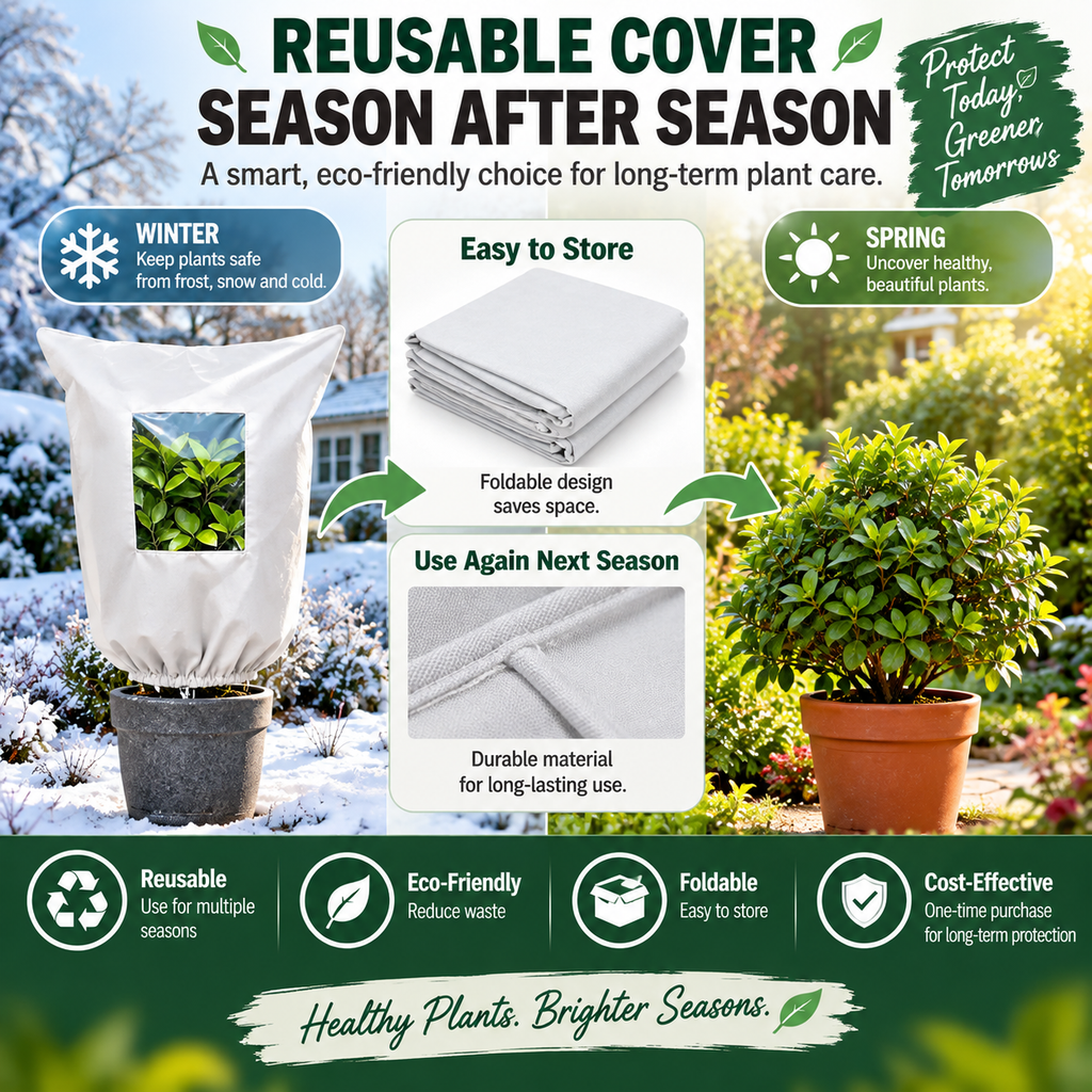 ⏳Time-Limited Special⏰WINTER GARDEN ESSENTIAL | Plant Frost Protection Cover – Breathable Reusable Cover for Shrubs, Pots & Young Trees