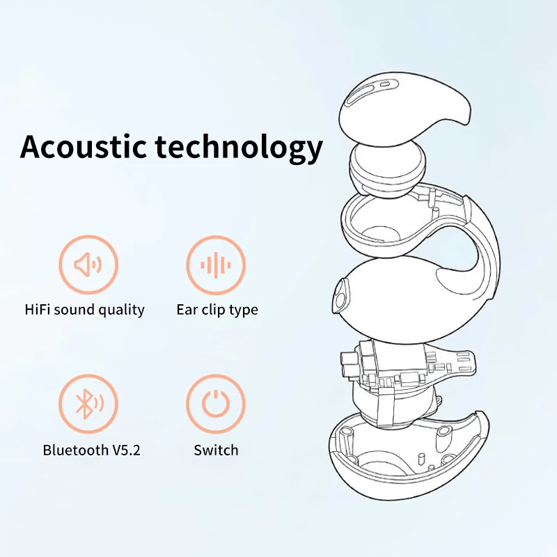 Auriculares inalámbricos de conducción ósea con clip para el oído