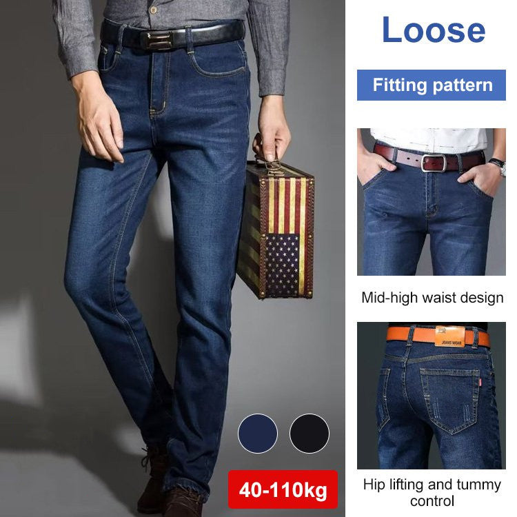Pantalones rectos vaqueros elásticos para hombra