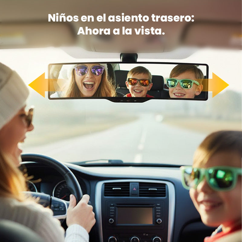 Espejo retrovisor curvado amplio para coche