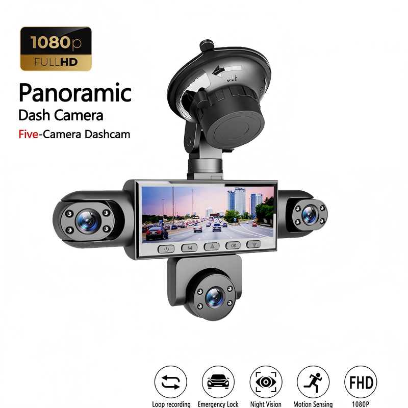 📹🚗Cámara de Tablero Multi-Lente HD 1080P con Visión Nocturna