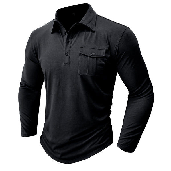 Camisa casual de algodón con bolsillos