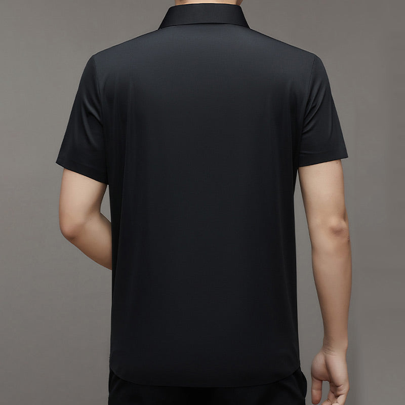 Camisas casuales elásticas de manga corta para hombre