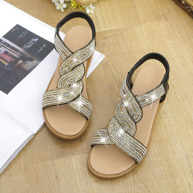 Sandalias de cuña de la cuña del rango suave antideslizante