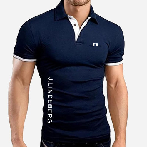 Camiseta de manga corta de solapa de verano para hombres
