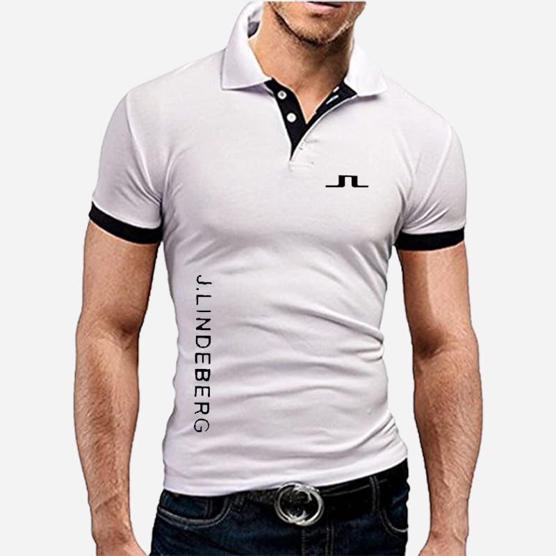 Camiseta de manga corta de solapa de verano para hombres