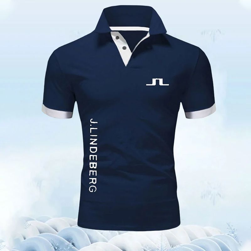 Camiseta de manga corta de solapa de verano para hombres