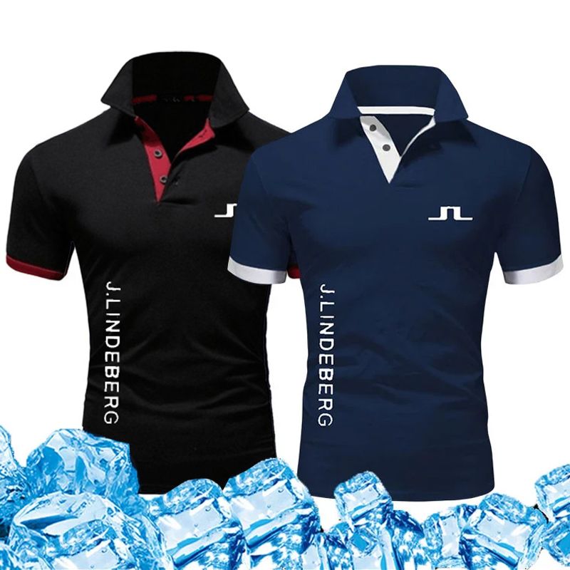Camiseta de manga corta de solapa de verano para hombres