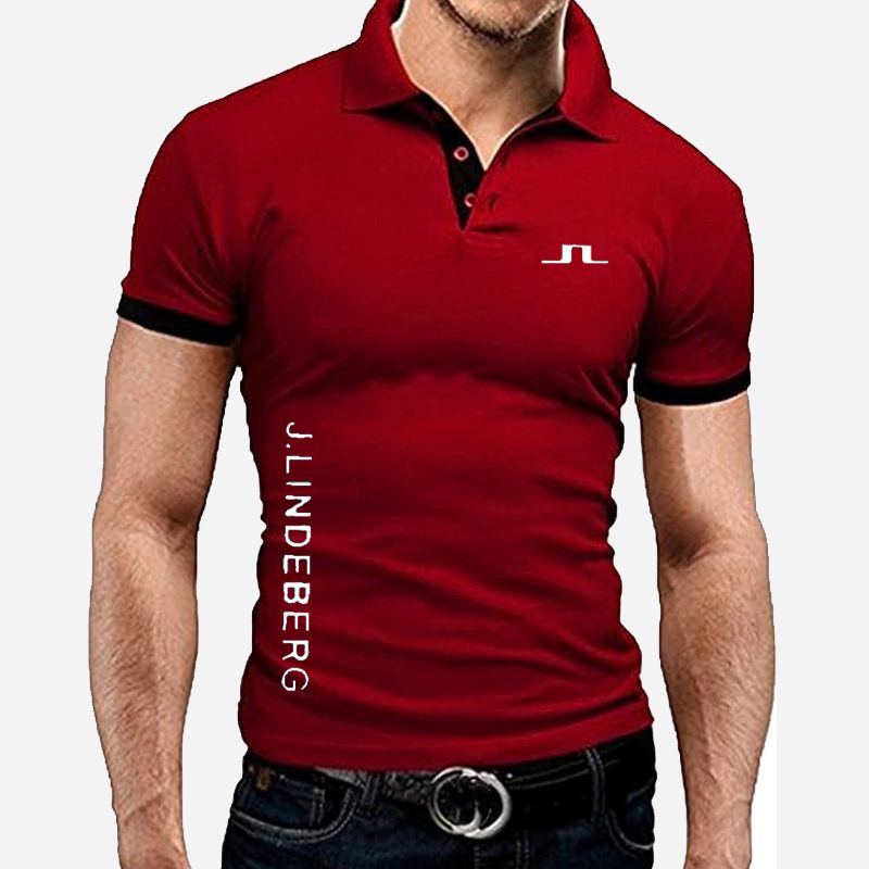Camiseta de manga corta de solapa de verano para hombres