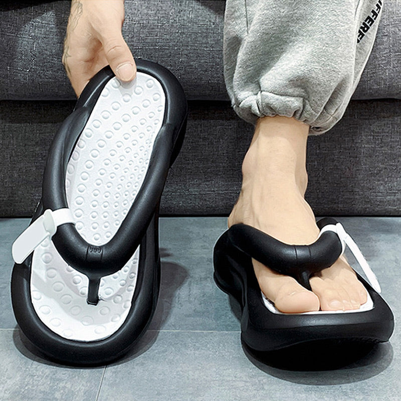 Chanclas de pareja de moda con suela gruesa y amortiguación informal