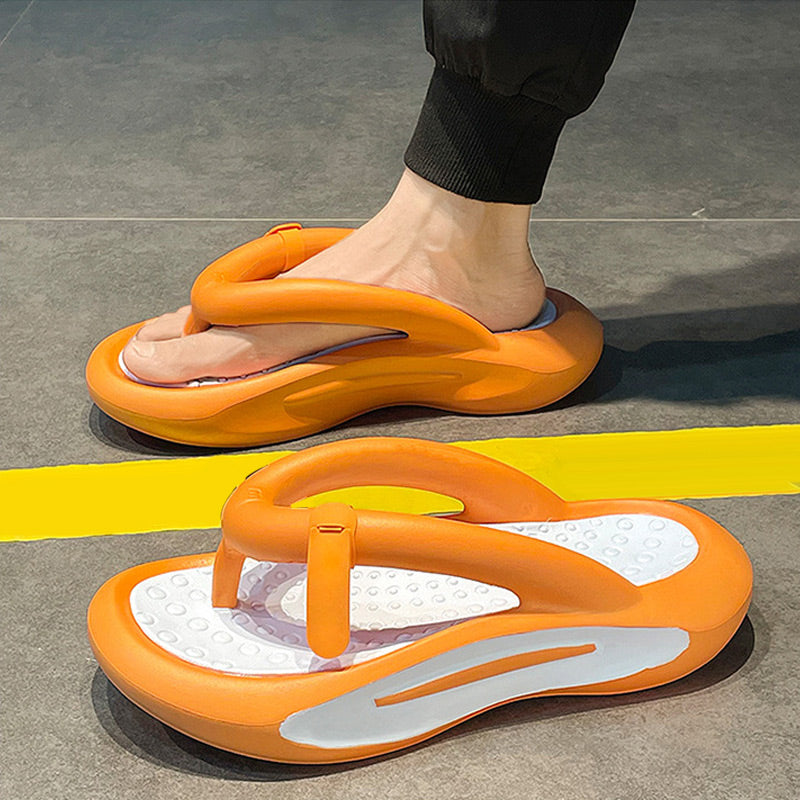 Chanclas de pareja de moda con suela gruesa y amortiguación informal