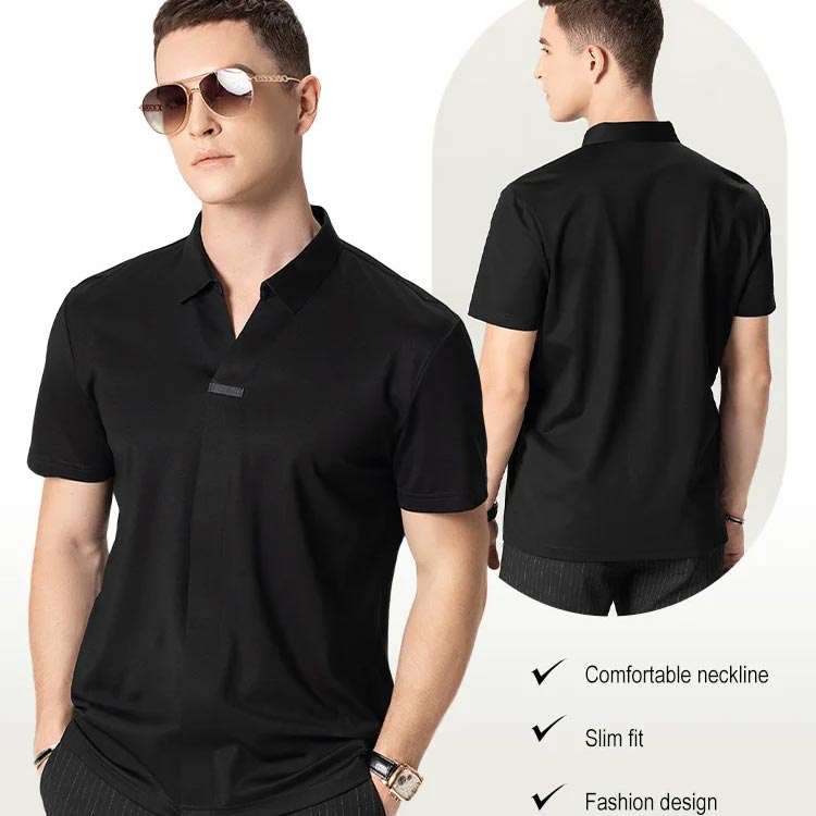 Camisa informal de negocios con cuello en V de verano para hombre