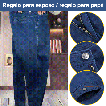 😍👖Jeans de cintura alta rectos para hombre-Compra 2 envío gratuito