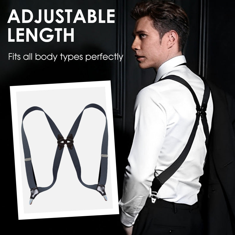 ⏳Time-Limited Special⏰Men's X-Back Suspenders with Hook Clips – Adjustable & Heavy-Duty