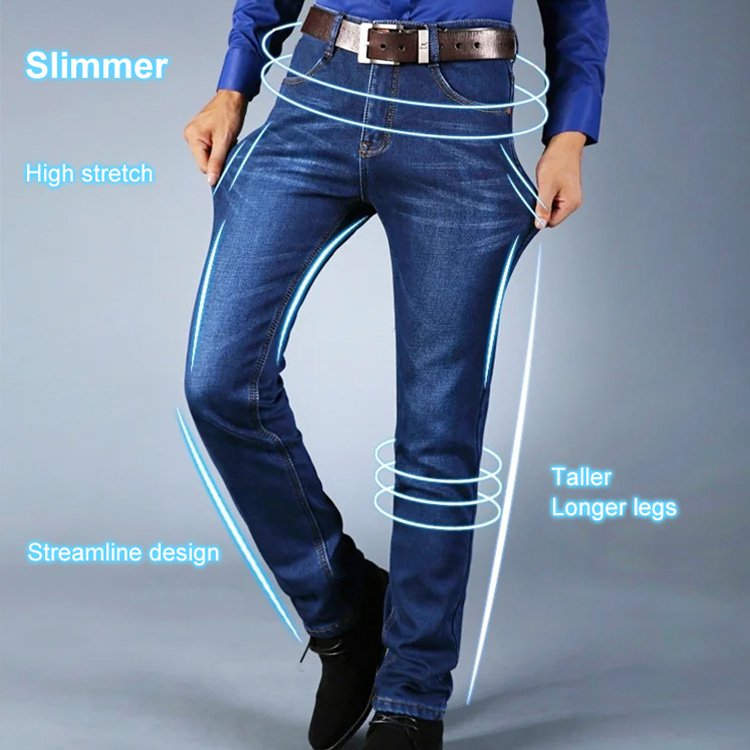 Pantalones rectos vaqueros elásticos para hombra