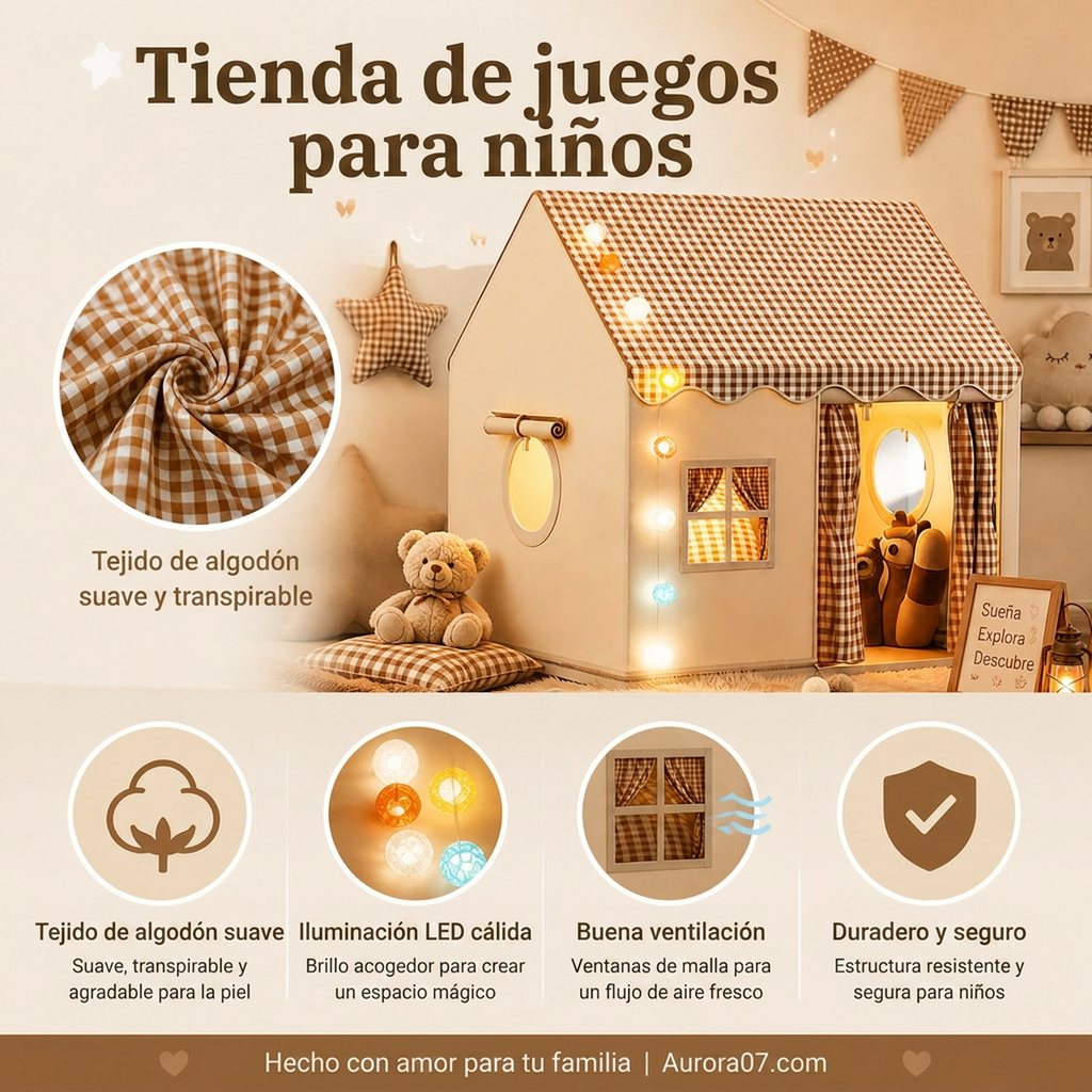 🏆 Último día 50% de descuento 🏠 Castillo de tiendas de juegos para niños ✨