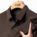 Camiseta informal sin arrugas transpirable con solapa para hombre