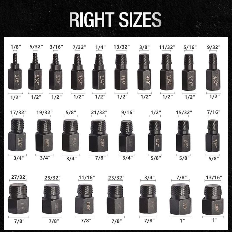 Juego de extractores de tornillos y pernos de 5 piezas