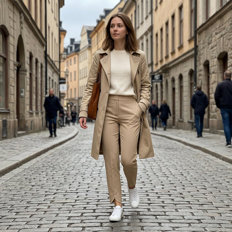 ⏳Oferta Especial por Tiempo Limitado⏰Pantalones Elásticos de Talle Alto para Mujer con Bolsillos con Cremallera