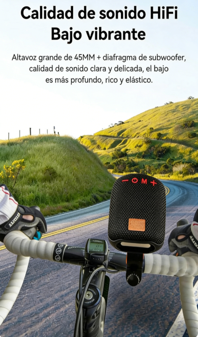 🚴‍♂️🎶 Altavoz Bluetooth Impermeable para Bicicleta – Soporte de Fácil Montaje, Ideal para Viajes y Actividades al Aire Libre 🌦️🔊