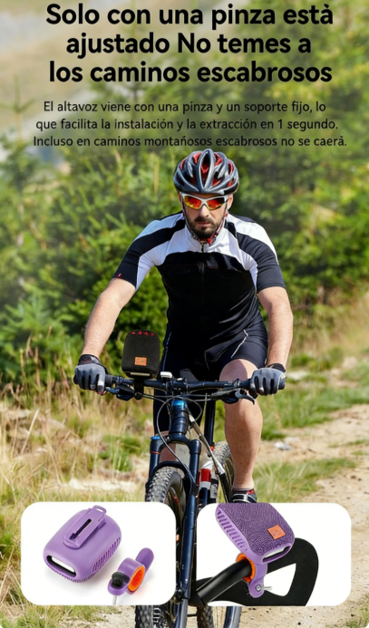 🚴‍♂️🎶 Altavoz Bluetooth Impermeable para Bicicleta – Soporte de Fácil Montaje, Ideal para Viajes y Actividades al Aire Libre 🌦️🔊