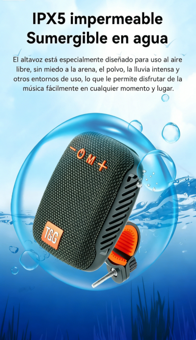 🚴‍♂️🎶 Altavoz Bluetooth Impermeable para Bicicleta – Soporte de Fácil Montaje, Ideal para Viajes y Actividades al Aire Libre 🌦️🔊