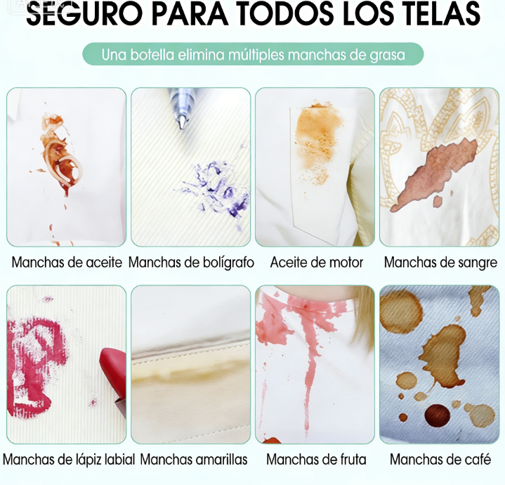 🧼 Agente de Limpieza en Seco – Elimina Manchas de Ropa de Forma Rápida y Eficaz ✨👕