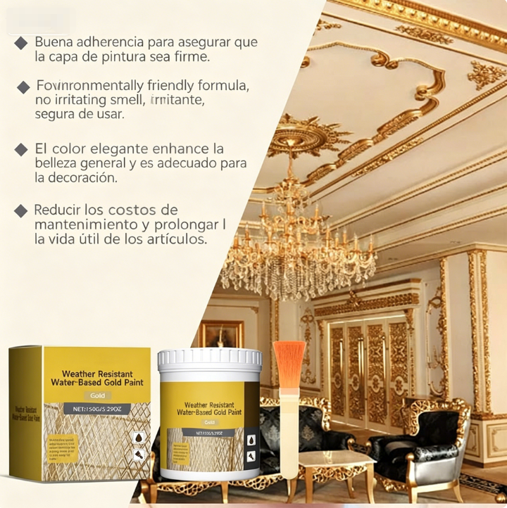 🎨🏡 Pintura Dorada Metálica y Ecológica – Transforma tus Espacios con Lujo 🌿✨