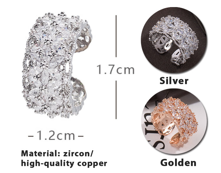 Anillo de banda de circonita para mujer