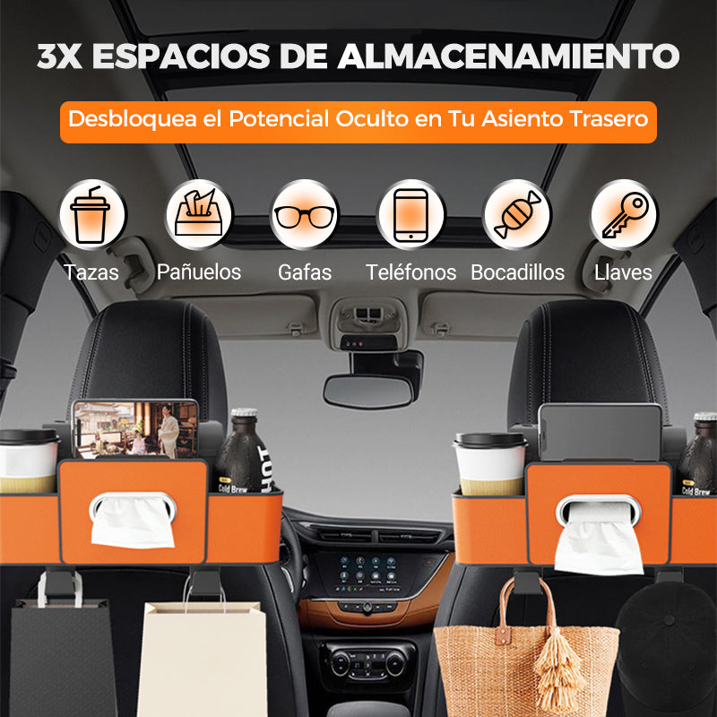 Caja de Almacenaje Multifuncional para Respaldo de Auto