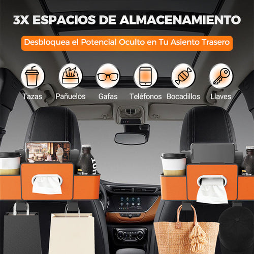 Caja de Almacenaje Multifuncional para Respaldo de Auto