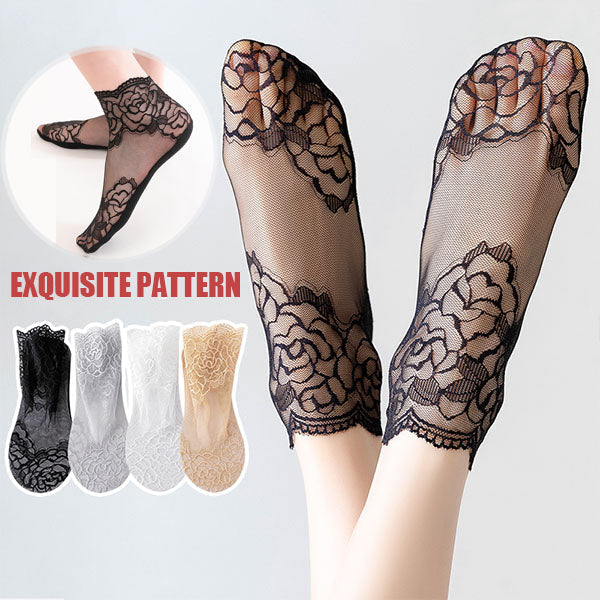 Calcetines de Encaje de Moda para Mujer (5 pares)