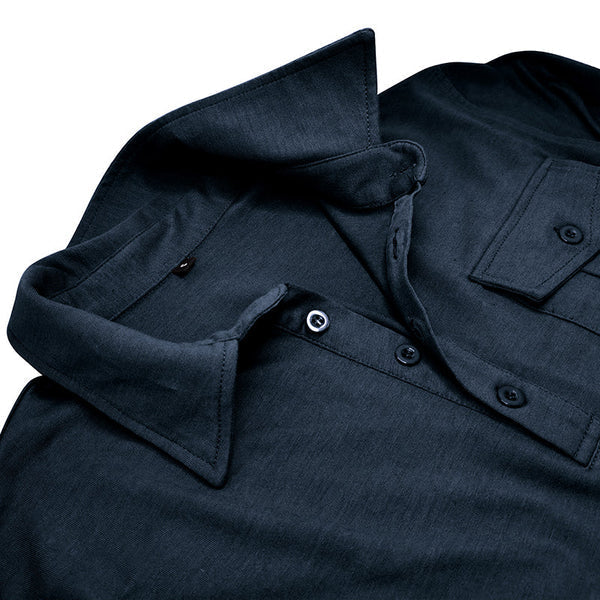 Camisa casual de algodón con bolsillos