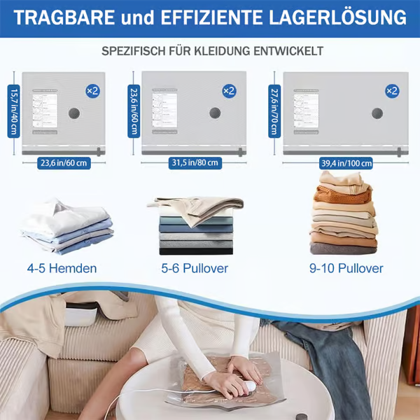 🧳 50% de descuento en HOT DEAL! Paquete de 6 bolsas de compresión para aspiradora eléctrica USB - almacenamiento de ahorro de espacio, sello herméal aire, reutiliz& Durable