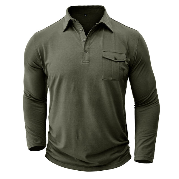 Camisa casual de algodón con bolsillos