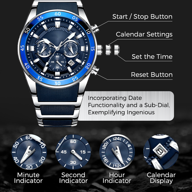 💎Reloj de cuarzo multifuncional resistente al agua para hombre
