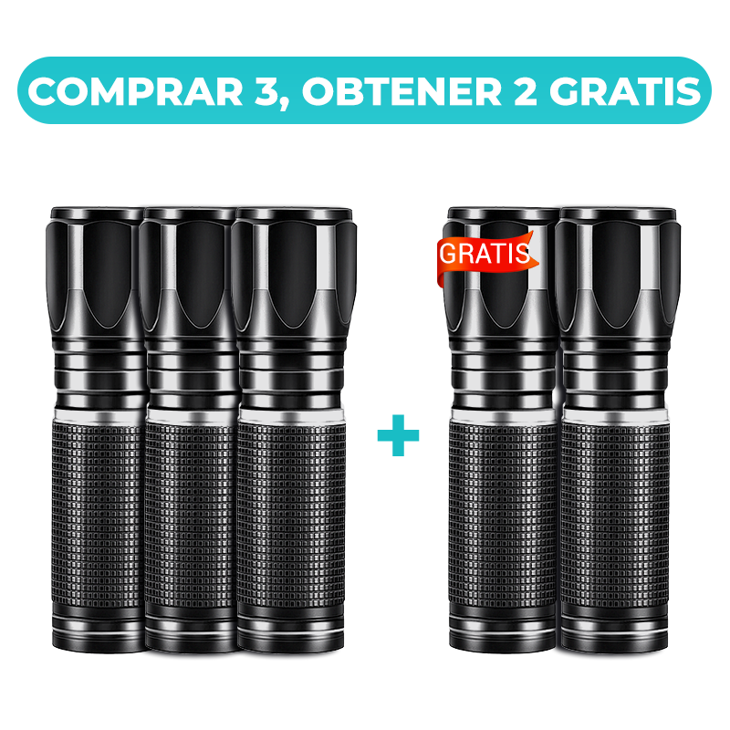 Mini linterna LED recargable de alto brillo.