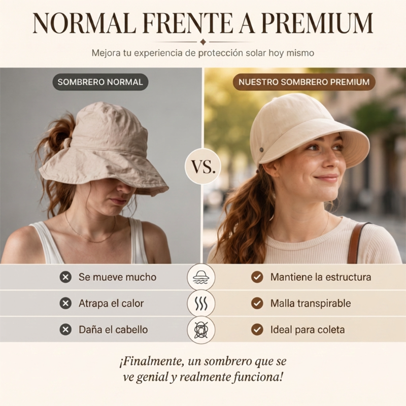 ⏳¡ÚLTIMO DÍA DE OFERTA!!🎁✨Sombrero solar elegante plegable para mujer UPF 50+ – Sombrero cubo de algodón de ala ancha con solapa protectora para cuello y correa regulable 🌞🇬🇧 | Compacto, transpirable e ideal para playa