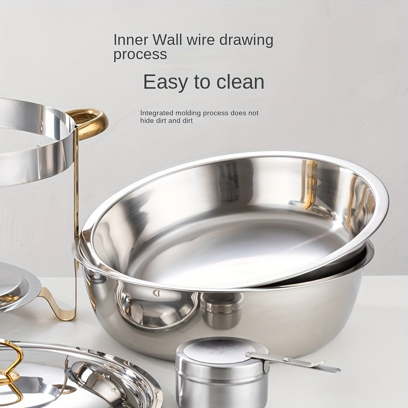 🔥🍲 ¡50% OFF! Olla Buffet de Acero Inoxidable con Calentador – Ideal para Fiestas y Eventos 🇲🇽✨