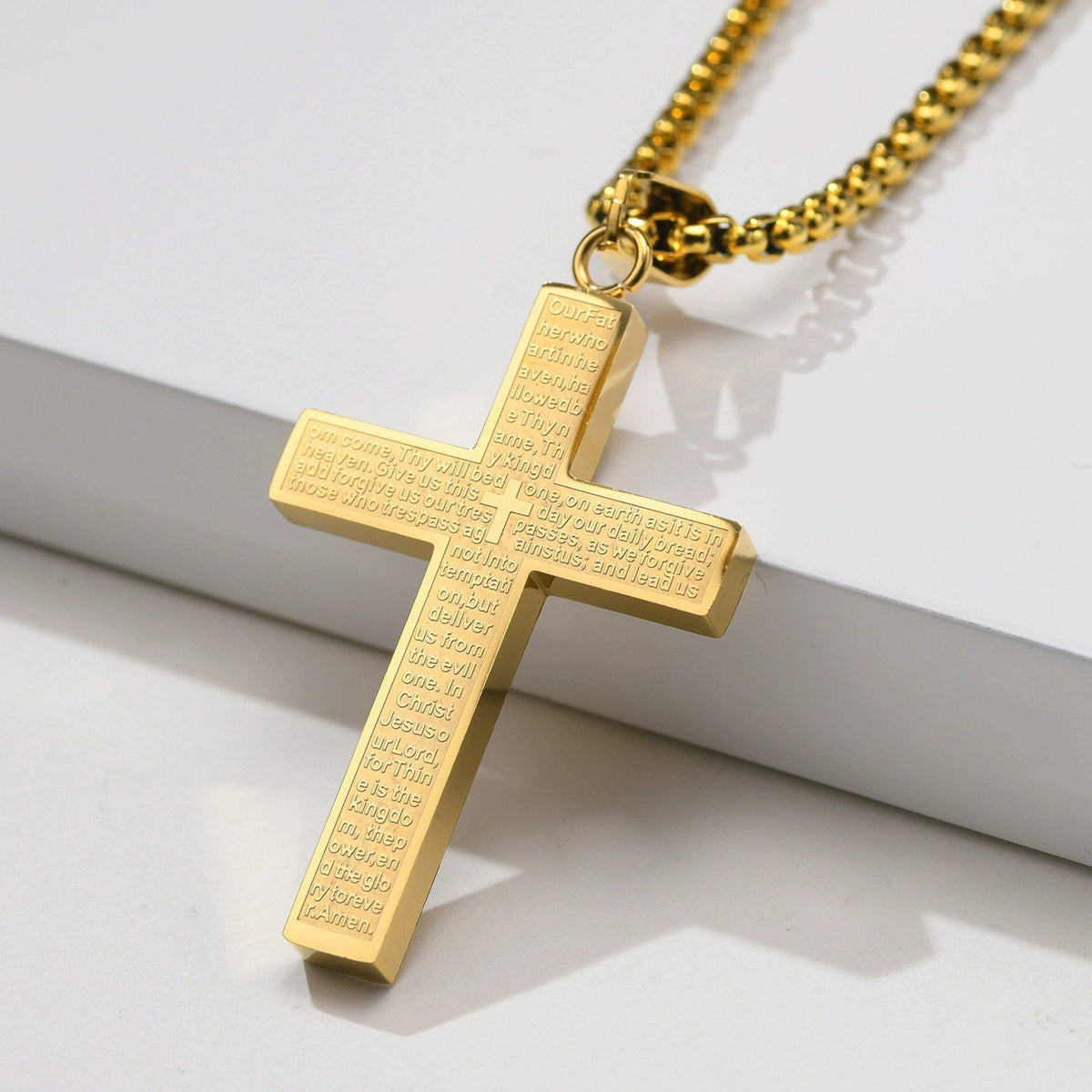 Collar con cruz con garabatos del Padrenuestro (Compra 1 y llévate 1 gratis)