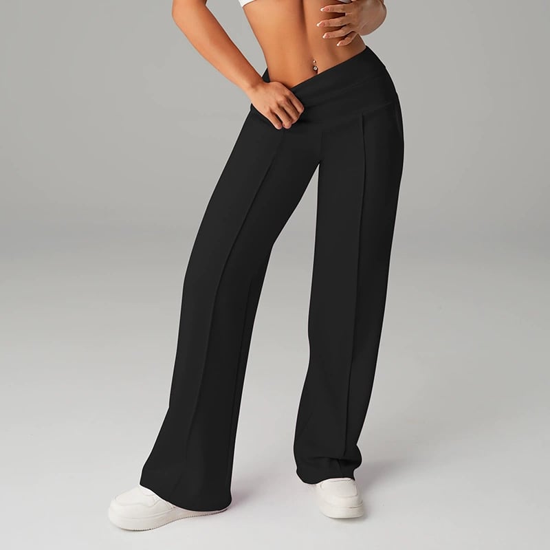 🔥 50% DE DESCUENTO 🔥Pantalones casuales de mujer de cintura alta y pierna ancha 👖✨