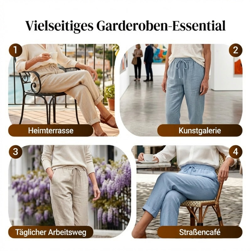 👖 Pantalones Informales de Algodón y Lino para Mujer – Transpirables, Cintura Alta y Largo al Tobillo, Elegantes 🌿✨
