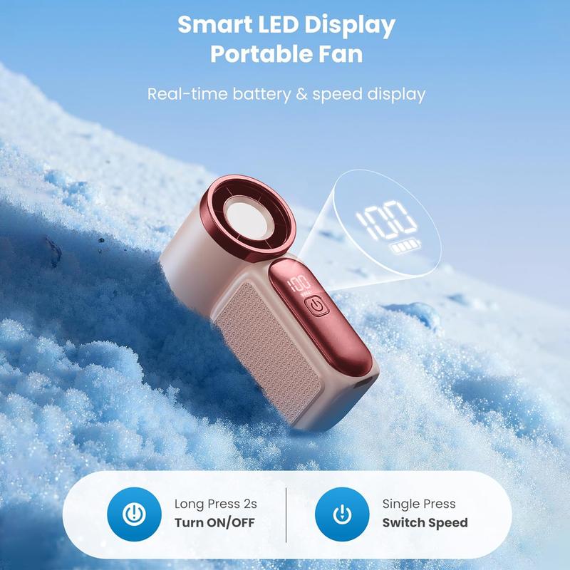 🌀💨 Mini ventilador portátil con pantalla LED – 👍 Ventilador de bolsillo turbo de 5 velocidades. ✨ Recargable por USB, enfriamiento rápido ideal para viajes y maquillaje. Regalo perfecto. Refrigeración portátil.
