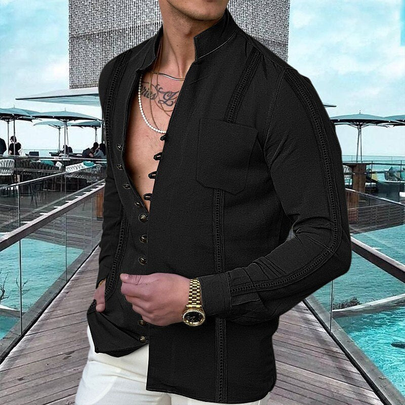 👕 ¡50% DE DESCUENTO AHORA! 🌊 Camisa de Lino con Botones para Hombre – Transpirable, ligera y de corte relajado – perfecta para vacaciones en la playa, barbacoas o días soleados ☀️