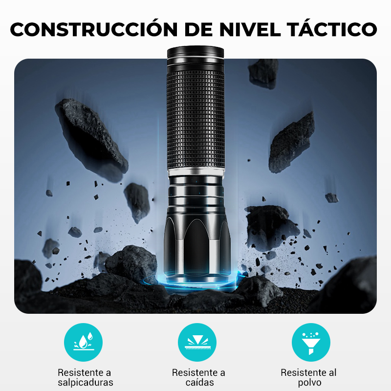 Mini linterna LED recargable de alto brillo.