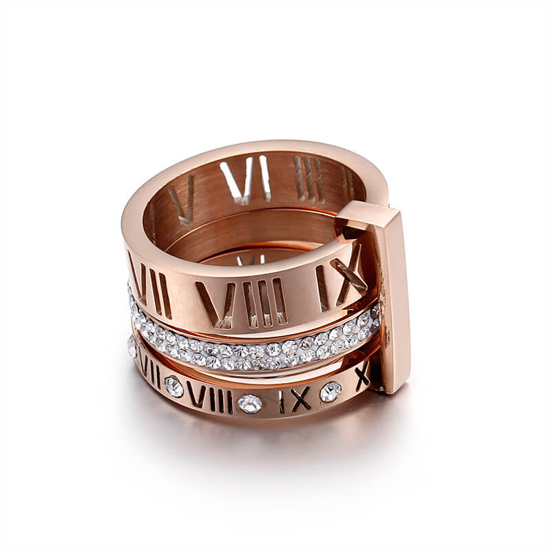 Anillo giratorio de números romanos 3 en 1