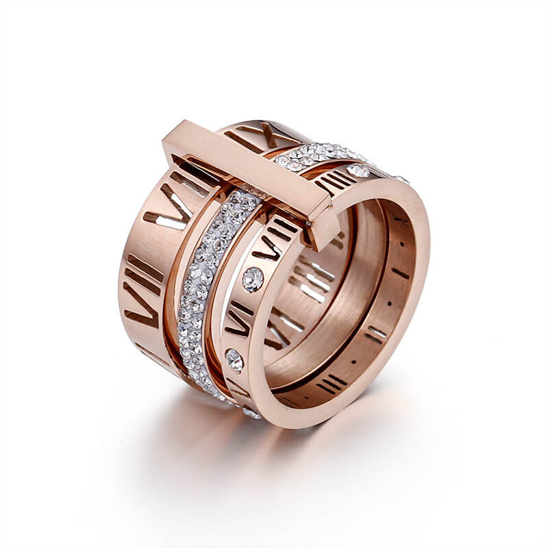 Anillo giratorio de números romanos 3 en 1