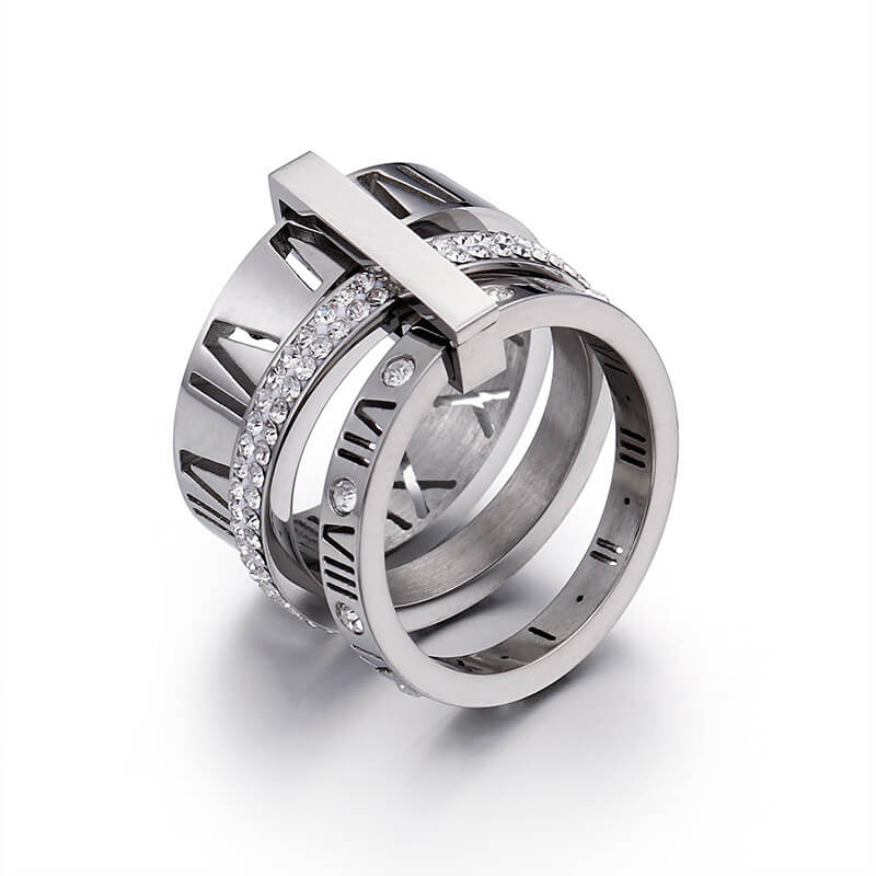 Anillo giratorio de números romanos 3 en 1